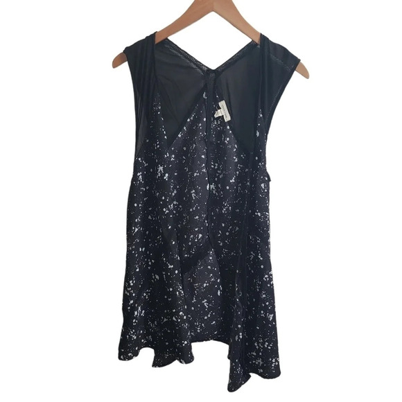 URBAN OUTFITTERS Silence + Noise Black White Splatter Print Open Vest Size S - Picture 2 of 11